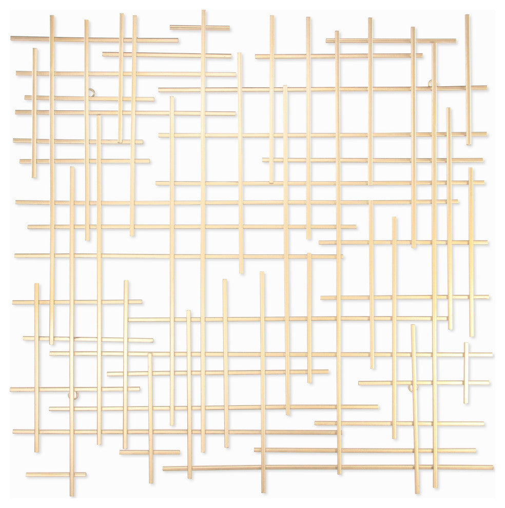 Iquara Small Gold Square Metal Wall Art