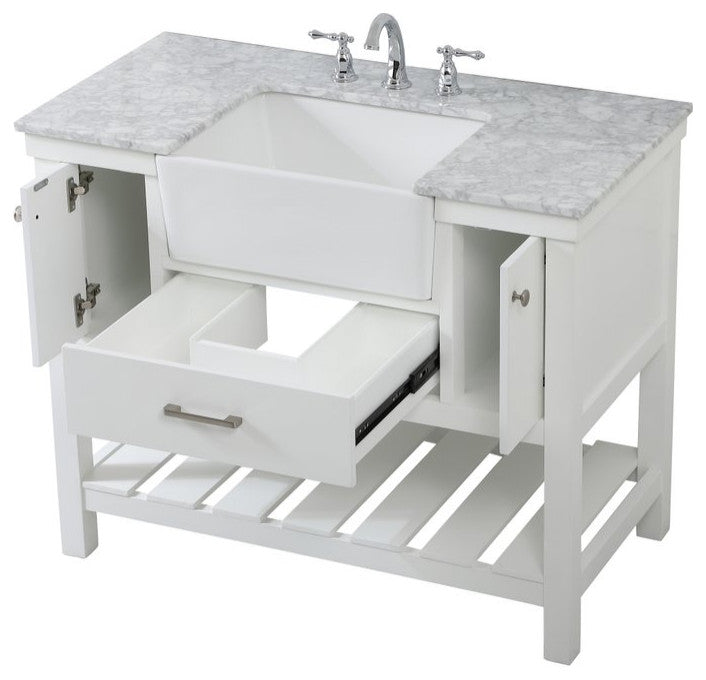 Home Living 22" Farmhouse White-Light Bathroom Vanity