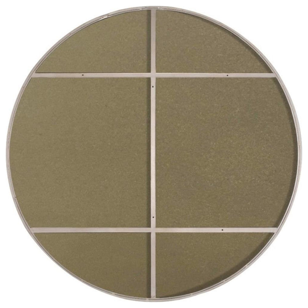 Elegant Decor Eternity 48" Round Metal Frame Mirror in Silver