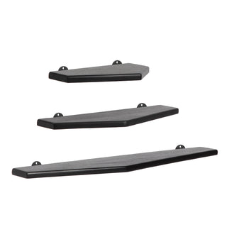 Force Set of 3 Wall Mounted Shelves, Black