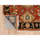 Red and Black, Hand Knotted Karajeh Design, Pure Wool Runner Rug, 2'9"x12'0"
