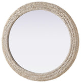 Home Living Oval Cornhusk Mirror 36x42, Linen White