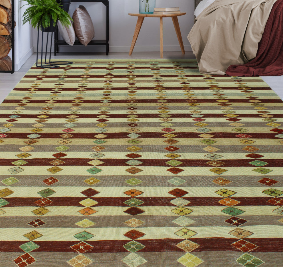 High-Low Kilim Aethelwy Beige Rug