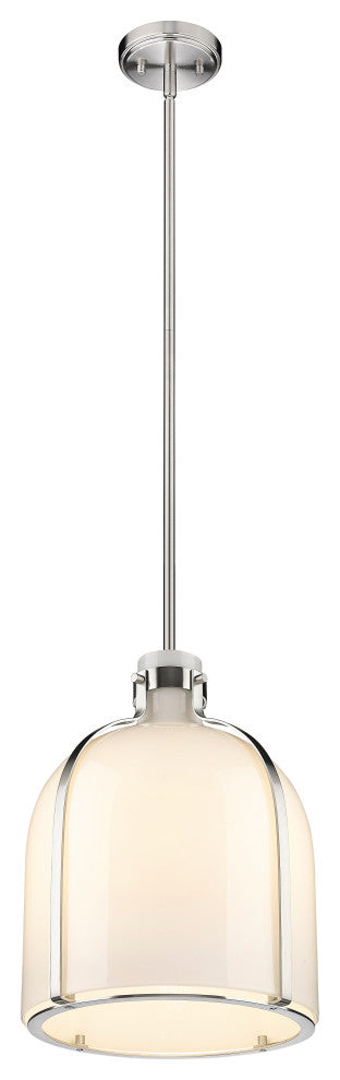 Zlite 818-12BN 1-Light Pendant, White Opal