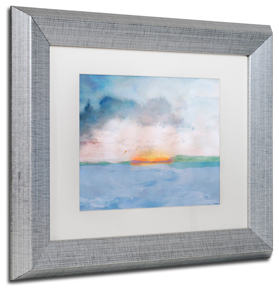 Lisa Powell Braun 'Sunset' Art, Silver Frame, White Mat, 14x11