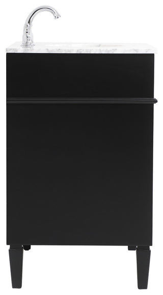 Home Living Vanity with Carrara White Marble Countertop, Black, 32", Single Sink