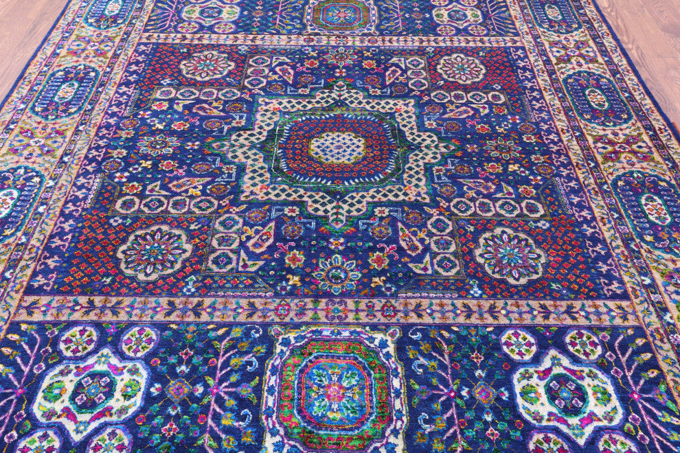 Mamluk Hand-Knotted Wool & Silk Rug 7' 9" X 9' 11" - Q13717