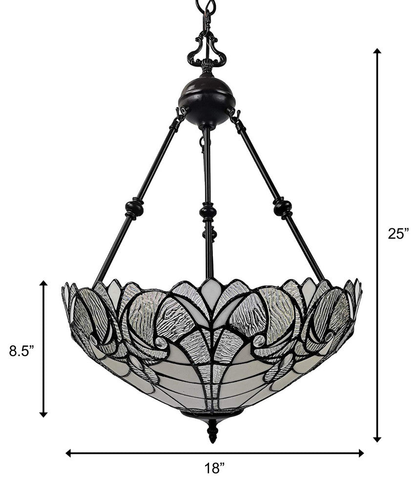 Tiffany Style 2 Light Vintage Pendant Lamp 18" Wide