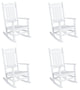 WestinTrends 4PC Set Adirondack Outdoor Patio Porch Rocking Chairs, White