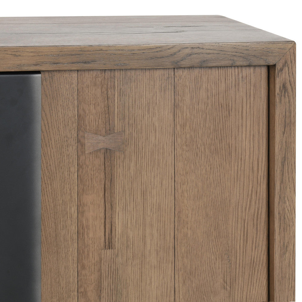 Danica 94" Industrial Reclaimed Oak Wood Sideboard