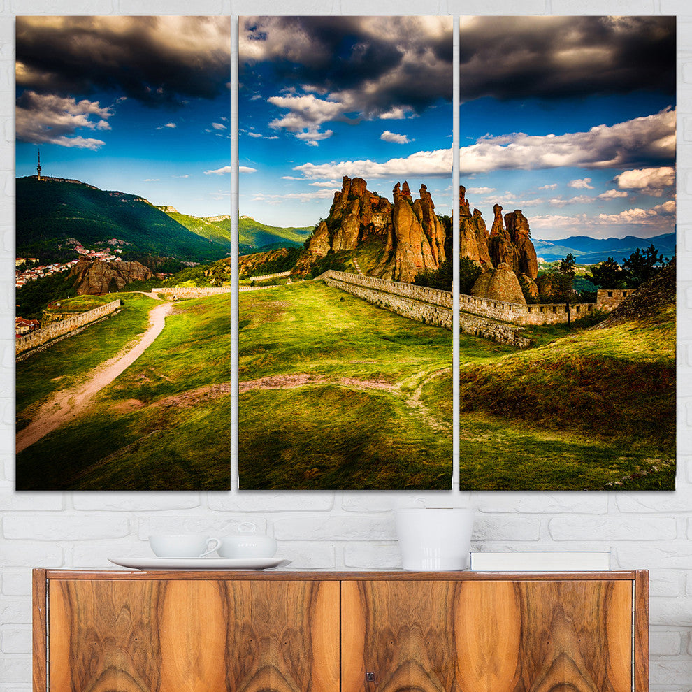 "Belogradchik Fortress and Cliffs" Art Print Canvas, 3 Panels, 36"x28"