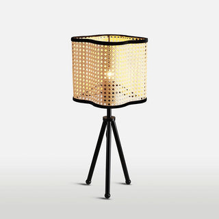 Vidalite Gal Rattan and Velvet Table Lamp