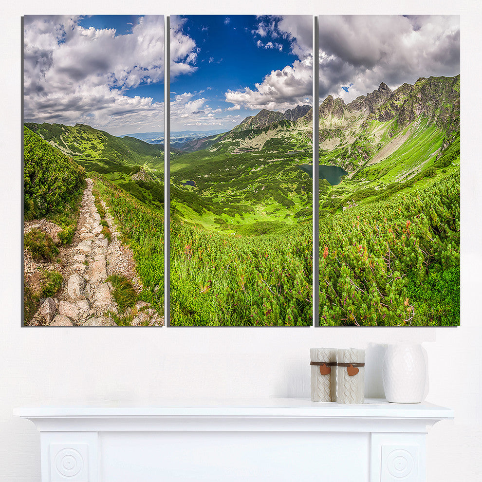 "Mountain Trail in Tatras Panorama" Metal Wall Art, 3 Panels, 36"x28"