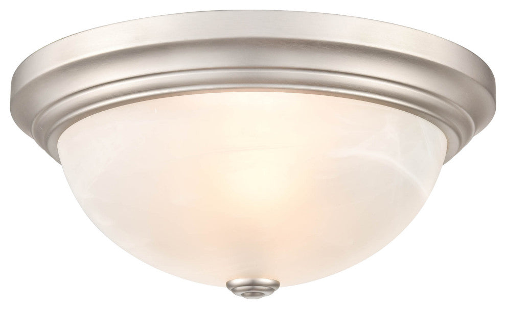 2 Light 13" Satin Nickel Flushmount