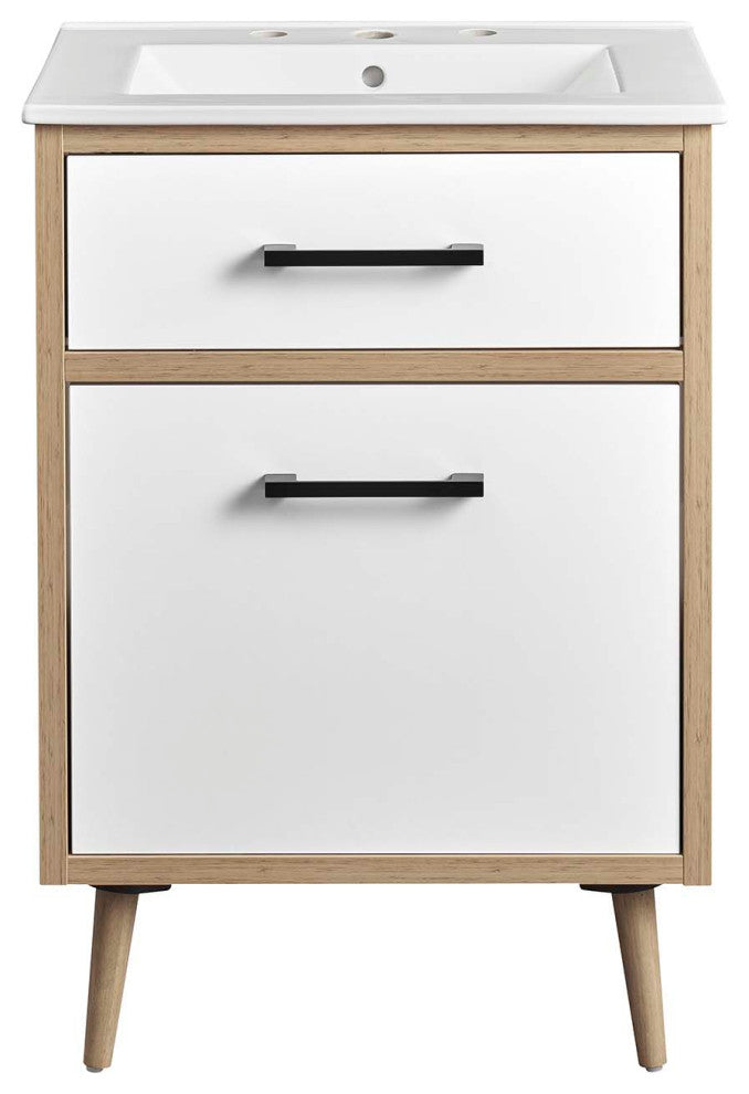Maverick 24" Bathroom Vanity, White Oak