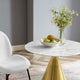 Dining Table, Round, Artificial Marble, Metal, Gold White, Modern, Cafe Bistro