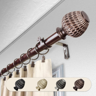 Telmo 1" Curtain Rod, Bronze, 160-240"