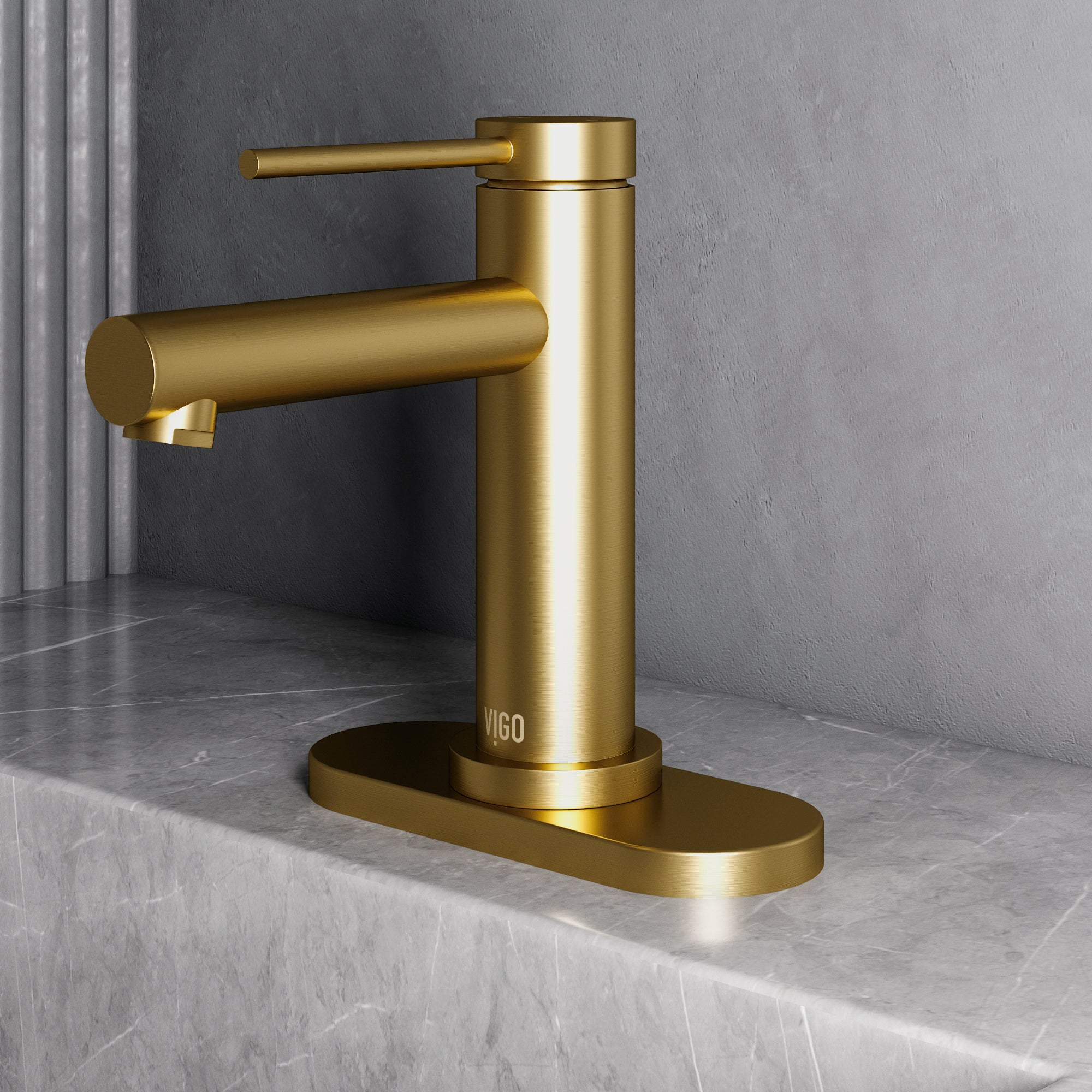 VIGO 5.5" L Bathroom Deck Plate, Matte Gold