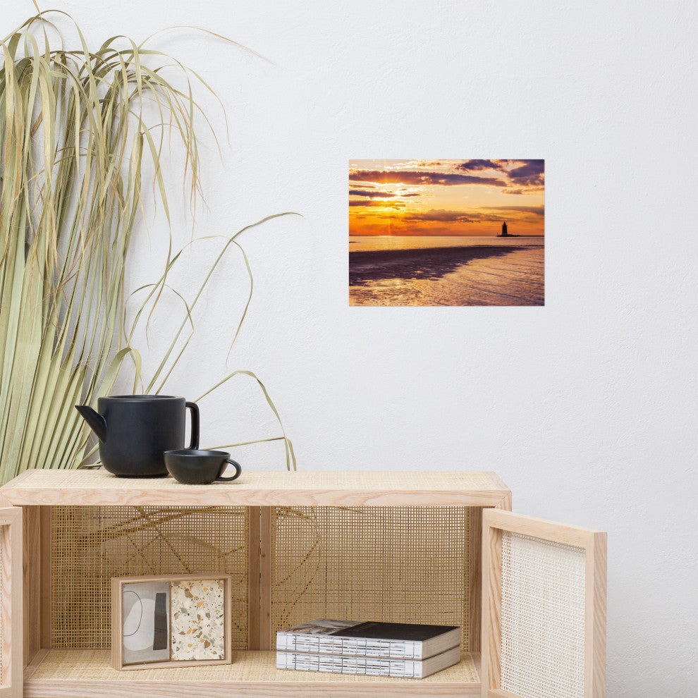 Cape Henlopen Sunset Landscape Photo, Unframed Coastal Wall Art Paper Prints, 12" X 16"