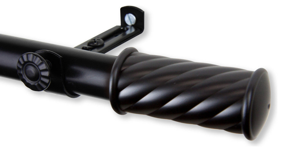 Grip Curtain Rod, Black, 28-48"