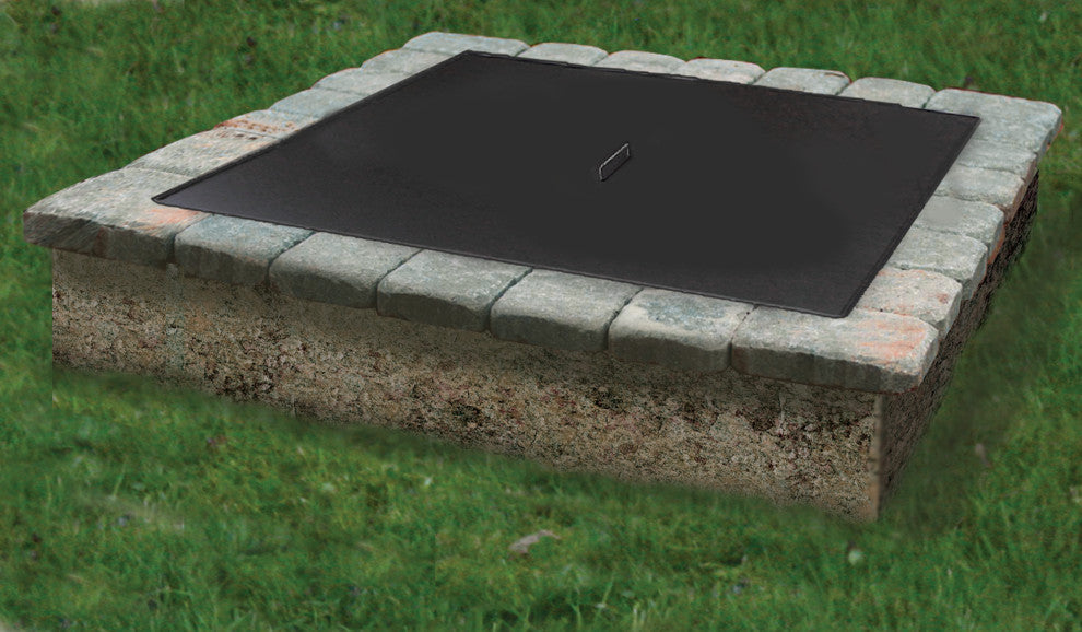 Square Fire Pit Snuffer Cover, Stainless Steel, 26"