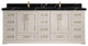 Boston 84" Double Sink Bath Vanity in Fine Grain 2" Calacatta Black