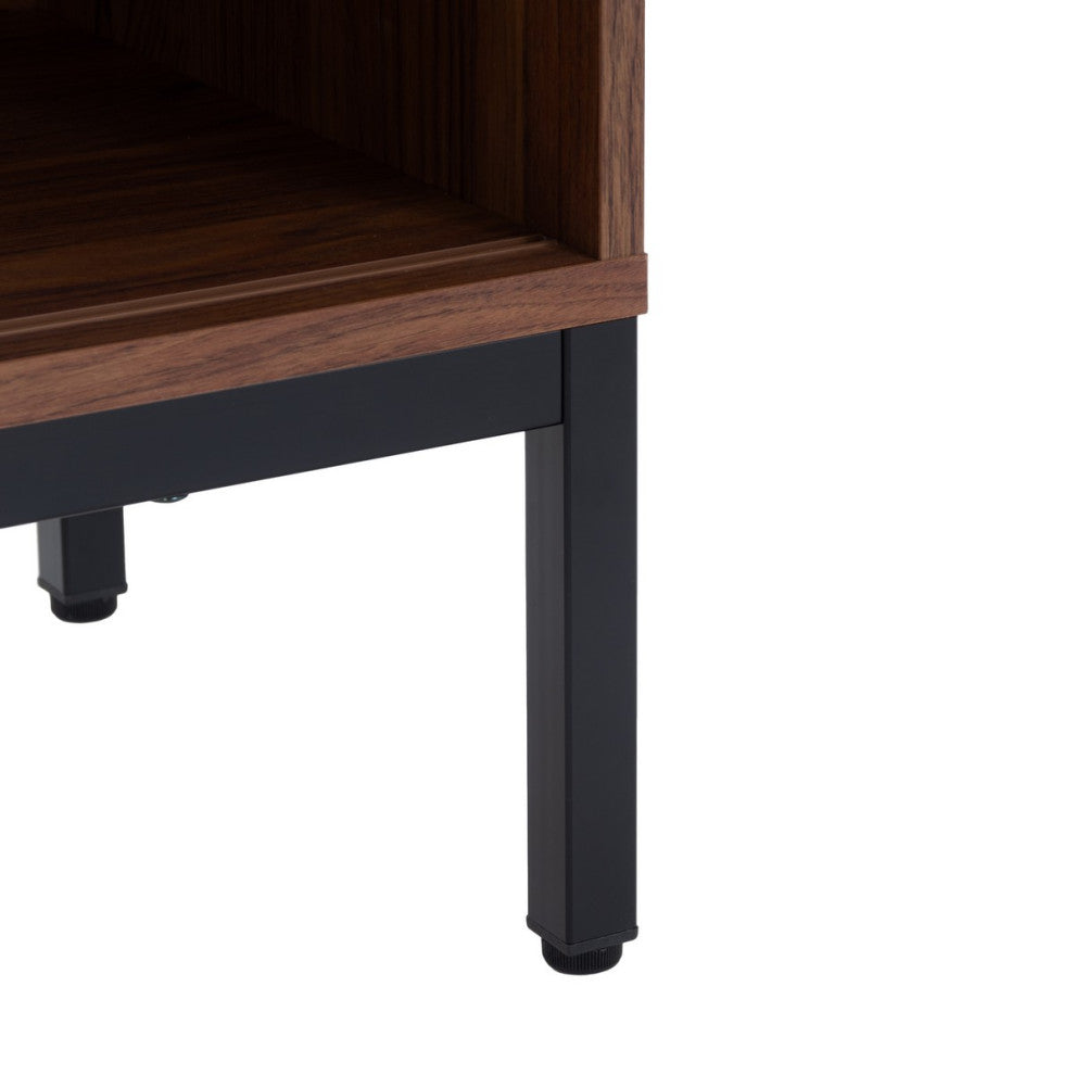Safavieh Lylia 1 Door Media Stand, Walnut/Black