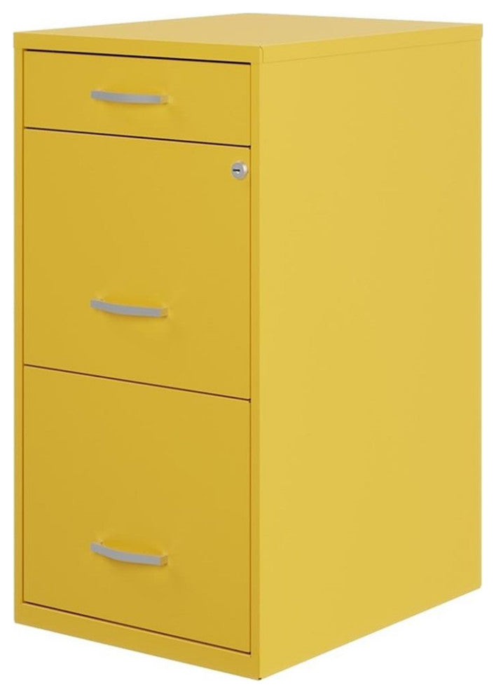 Space Solutions 18" D 3 Drawer Metal Organizer File Cabinet Yellow/Goldfinch
