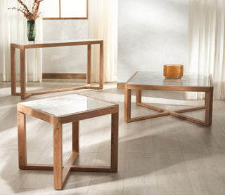 Safavieh Couture Bernardi Marble Top Coffee Table, Natural/White