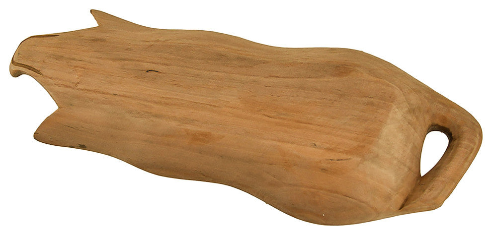 Hand Carved Pig Shaped Decorative Wooden Serving Tray 15 Inch