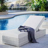 Convene Outdoor Patio Chaise Light Gray White
