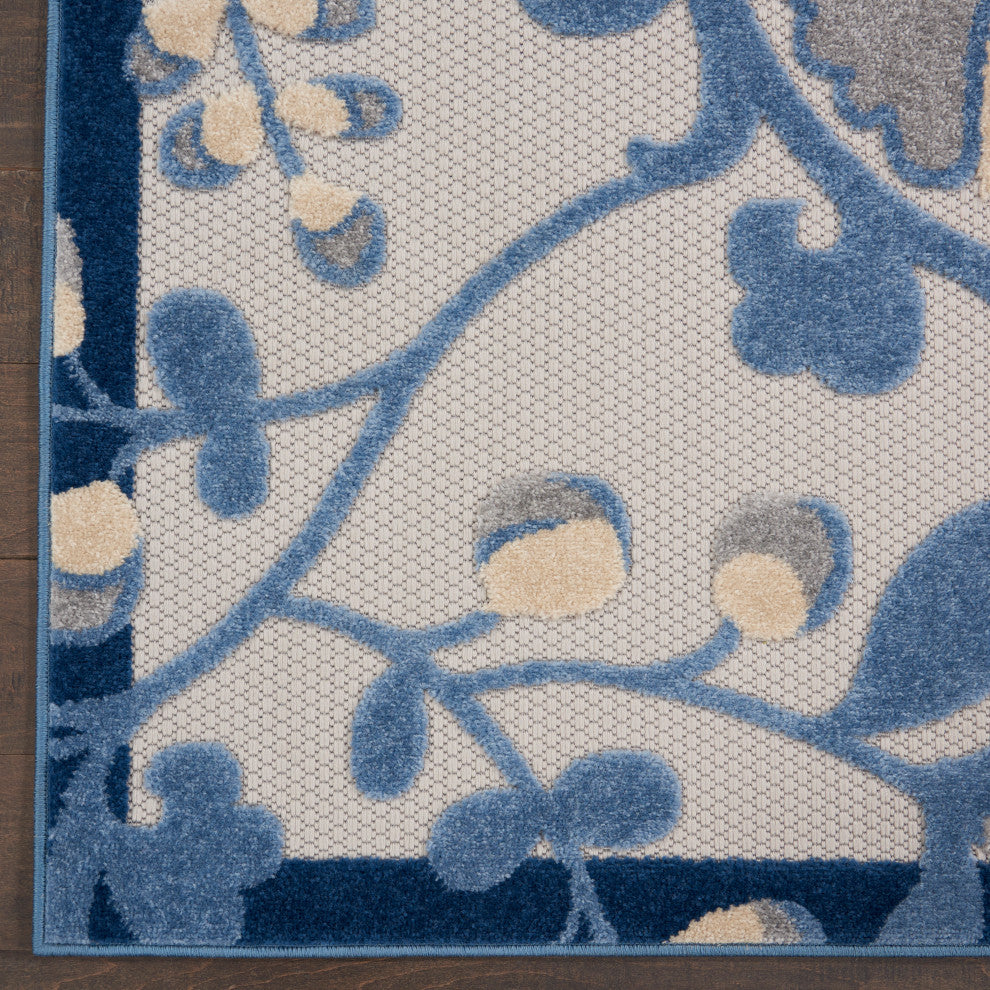Nourison Aloha 6' x 9' Blue/Grey Farmhouse Area Rug