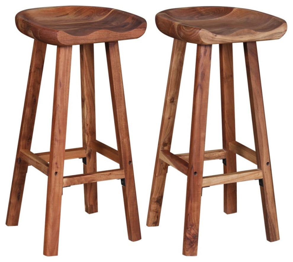 vidaXL Bar Stools 2 pcs Solid Acacia Wood