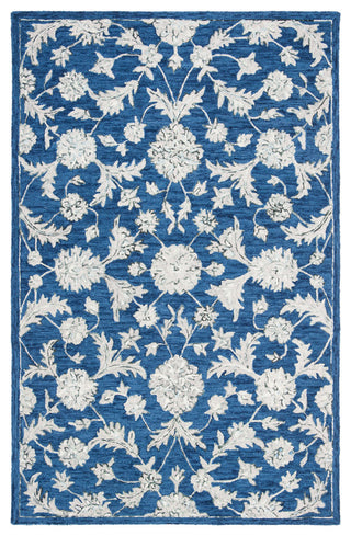 Safavieh Micro-Loop Collection MLP506 Rug, Navy/Grey, 4' X 6'