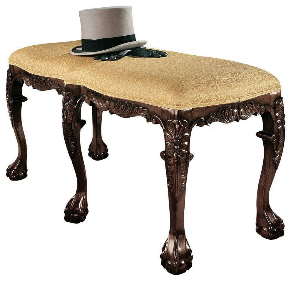 French Baroque Carved 6 Leg Duet Bench
