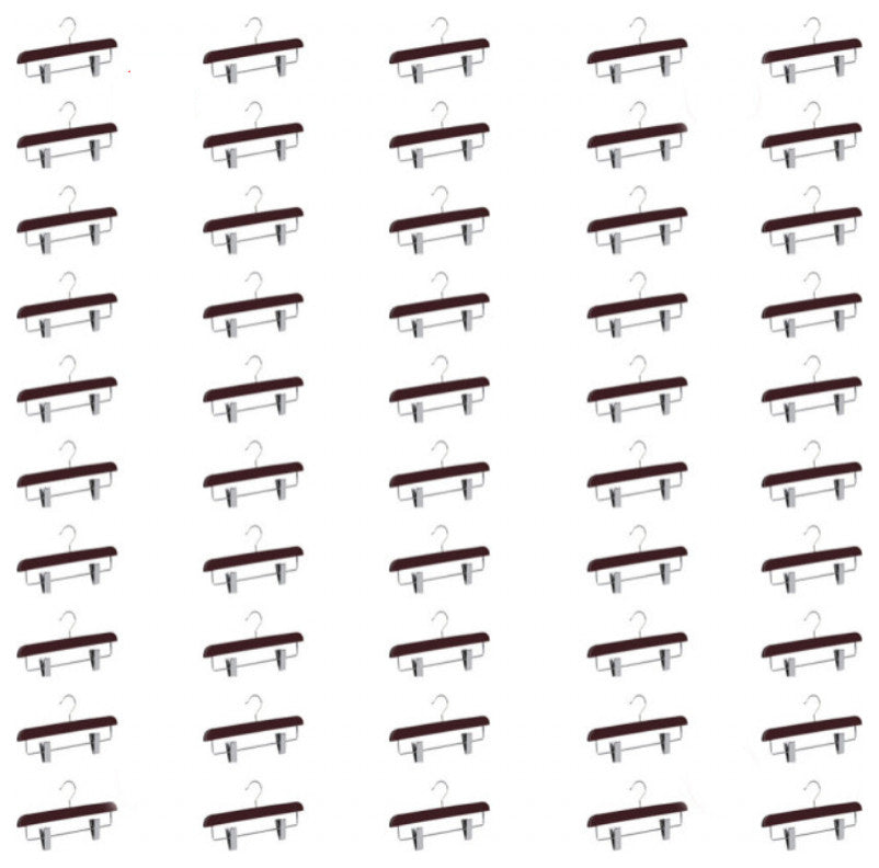 Abs Plastic Trouser Skirt Hangers, Perfect for Skirts, Pants, Slacks, Jeans, Burgundy, 50-Pack
