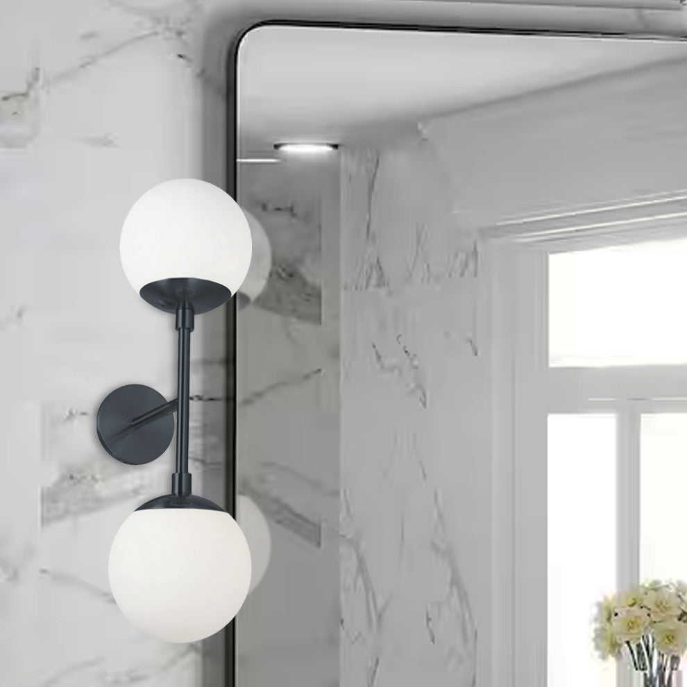 24" Dayana Transitional Modern Wall Sconce, Matte Black