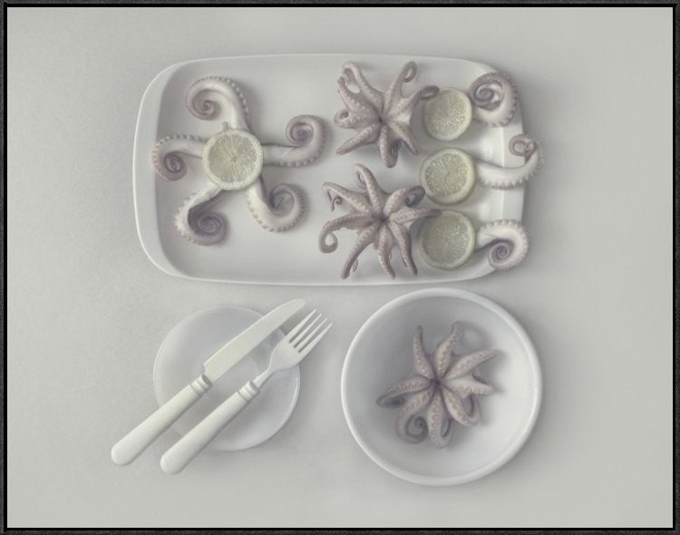 "Octopus 2" Framed Canvas Giclee by Dimitar Lazarov, 41x31"