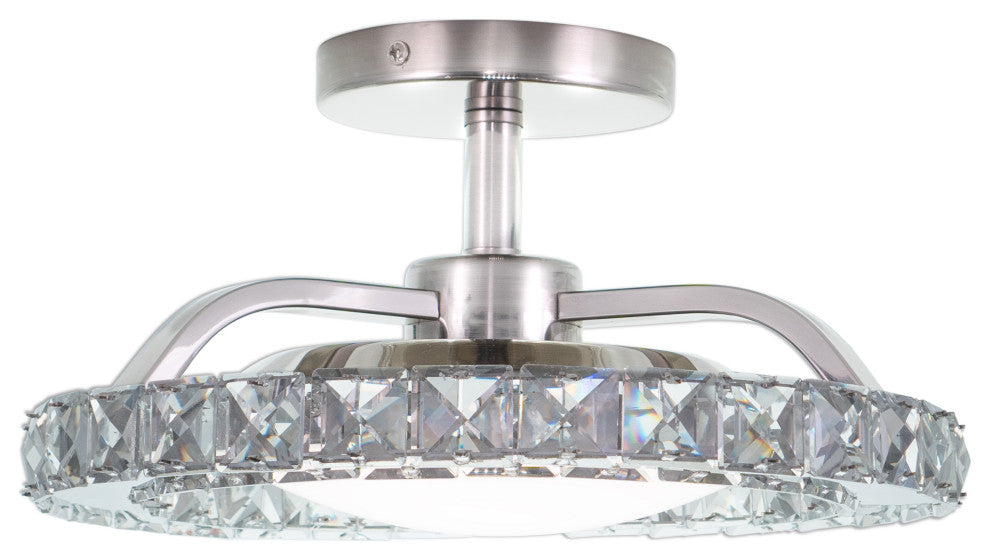 Clara 12.25" Semi-Flush Mount Brushed Nickel