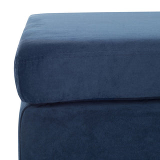 Elin Square Ottoman Navy/ Brass