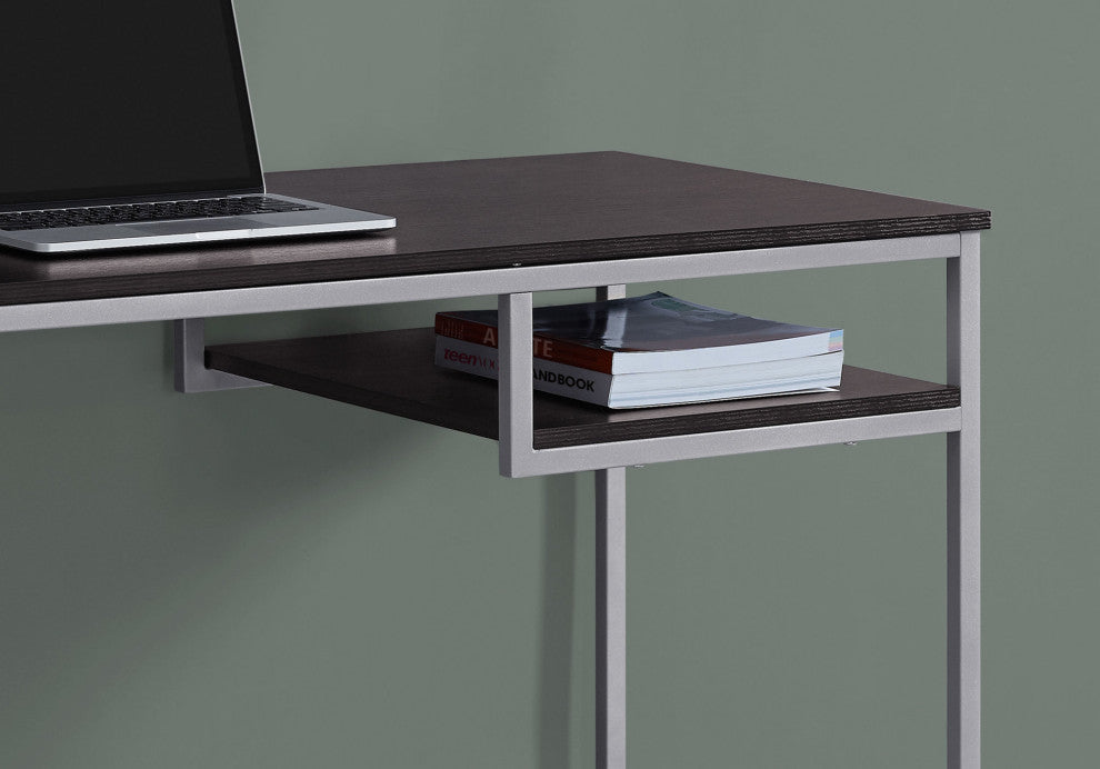 Computer Desk Home Office Laptop 48"L Work Metal Laminate Brown Grey