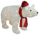 36" Lighted White Plush Glittered Polar Bear Christmas Yard Art Decoration