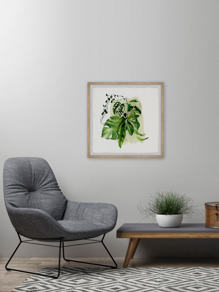 "Leafy Greens" Framed Painting Print, 18x18