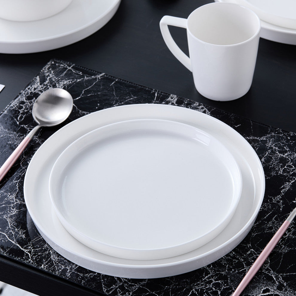 Stone Lain Madeline Bone China 16 Piece Dinnerware Set, White