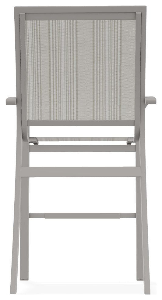 Kendall Sling Bar Height Stackable Outdoor Stool, Harbor/Warm Gray