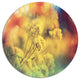Light Little Yellow Flowers Background, Flower Round Wall Art, 11"