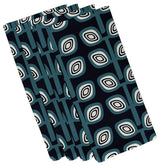 Leaf Tree Geometric Print Napkin, Navy Blue, Set of 4