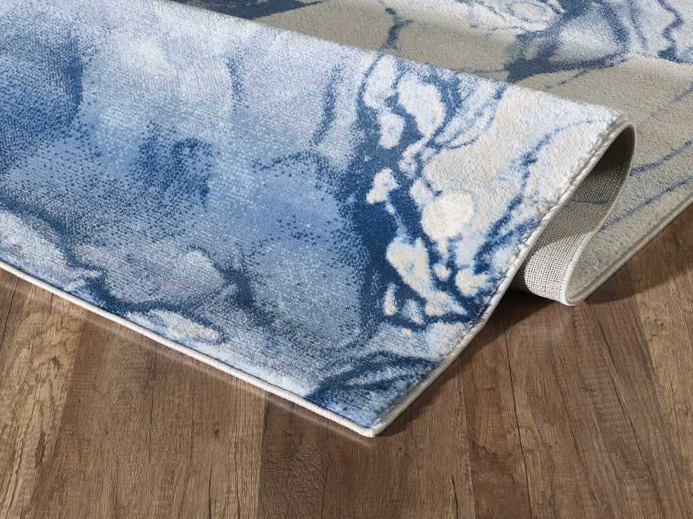 Abani Arto ART140A Abstract Liquid Marble Blue Area Rug