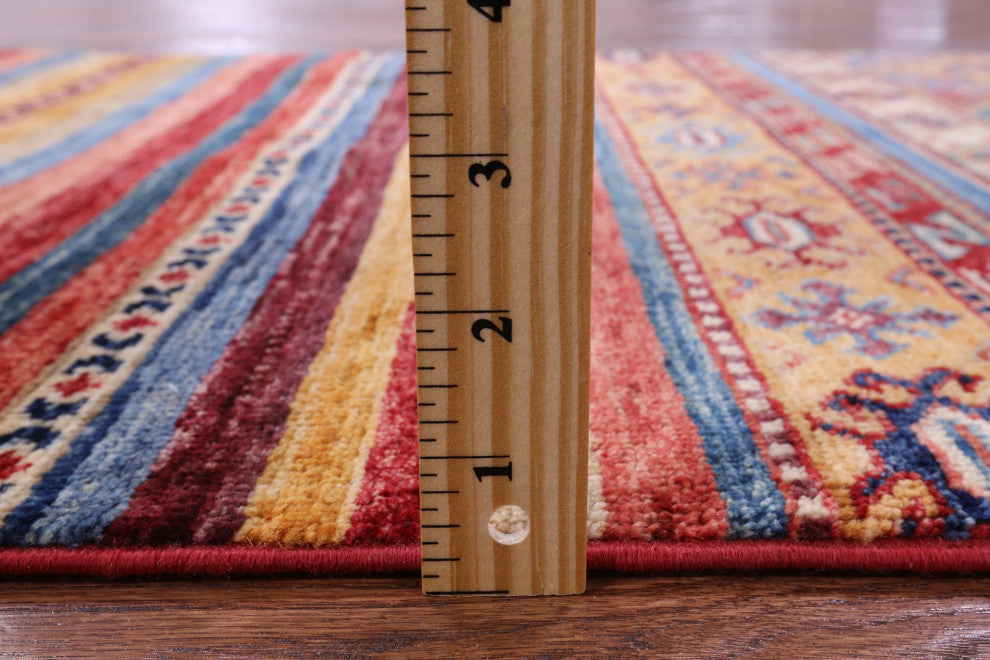 Super Kazak Khorjin Handmade Wool Runner Rug 2' 6" X 8' 1" Q11005