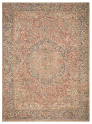 Priya PRY-07 Brick/Navy 3'6"x5'6" Area Rug